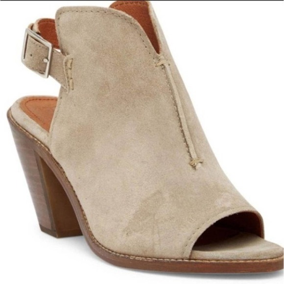 NEW Frye Carolina Ash Tan Sling Peep-Toe Suede Boot- 10 - Picture 7 of 7